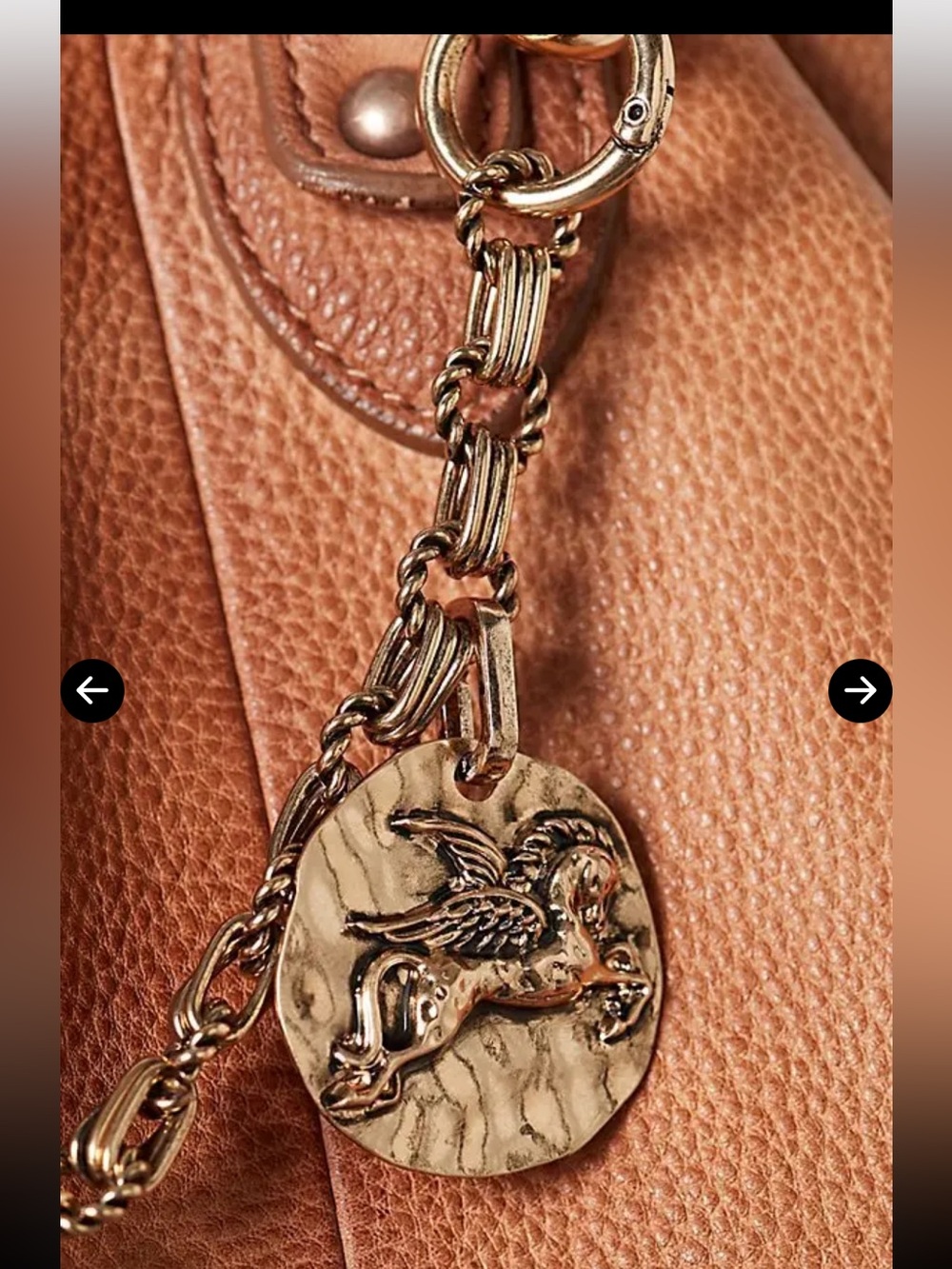 NEW Free People Pegasus Gold Bag Charm